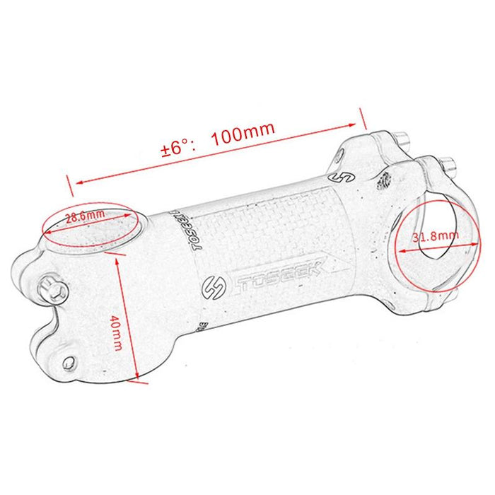 Ultra-Light Bike Handlebar Stem Riser 6 Degree 100Mm Matte