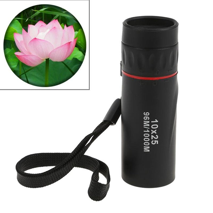 10X25 Portable Professional High Times High Definition Dual Focus Zoom Monocular Pocket Telescope - 9.2X3Cm