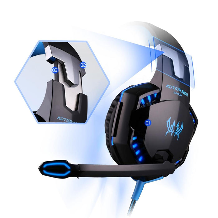 Over-Ear Gaming Headset With Mic Led Light And Stereo Bass For Pc Gamer