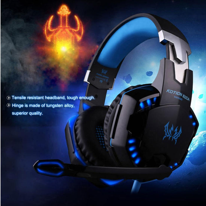 Over-Ear Gaming Headset With Mic Led Light And Stereo Bass For Pc Gamer