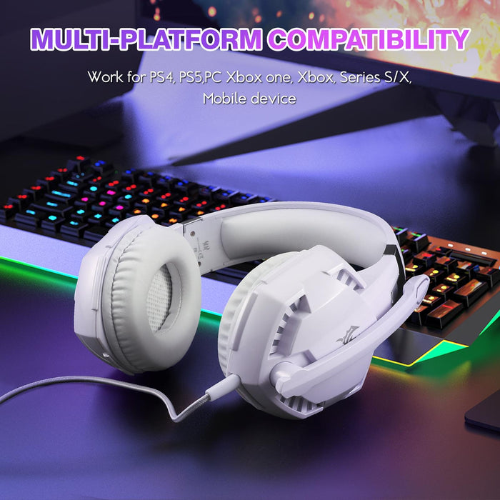 Over-Ear Gaming Headset With Mic Led Light And Stereo Bass For Pc Gamer