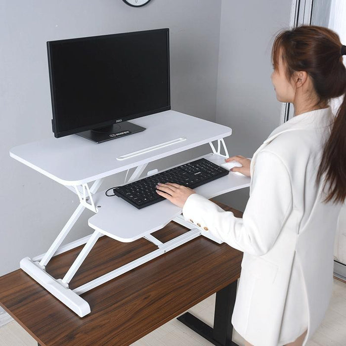 Foldable Standing And Liftable Computer Desk Workbench