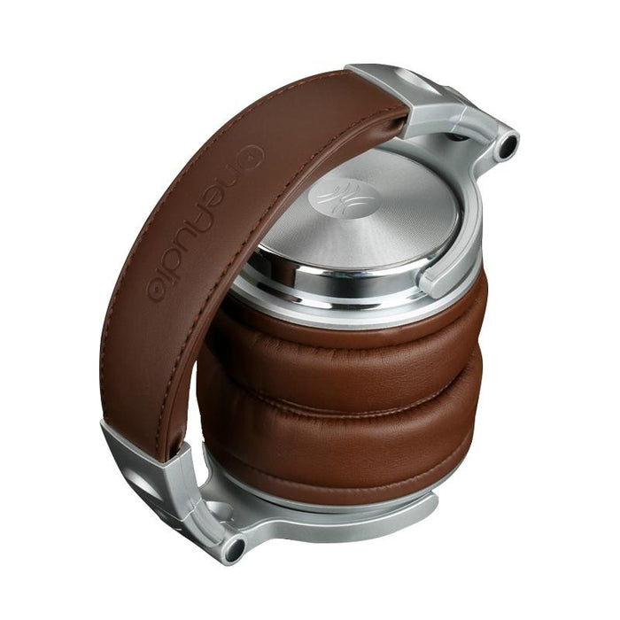 Head-Mounted Wired Headphone With Microphone Brown