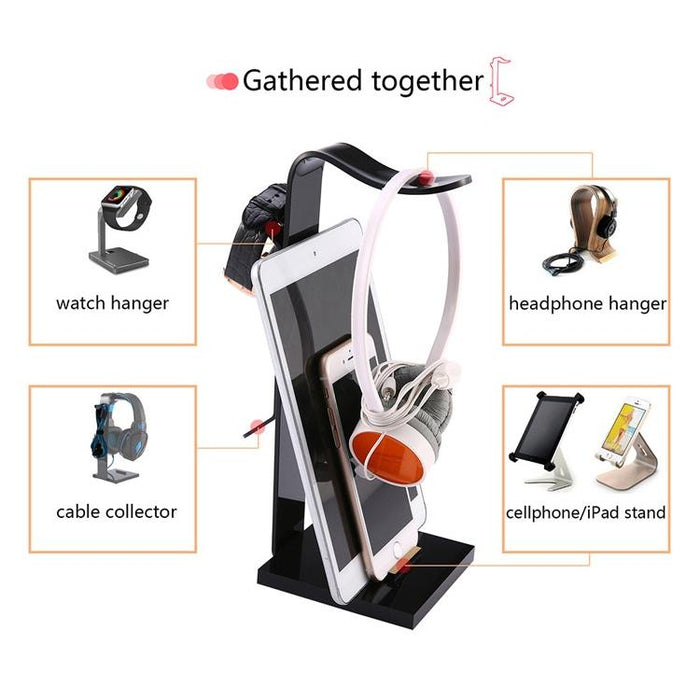 0218 Acrylic Phones / Tablet Pcs Universal Holder Multifunction Headset Stand Display Hanger