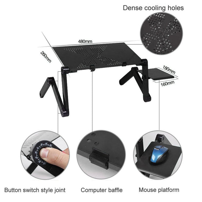 Adjustable Foldable Laptop Stand - Portable 360 Degree Aluminum