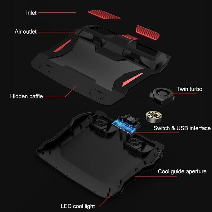 Ssrq-021s Rainbow Version Flank Glowing Dual-fan Laptop