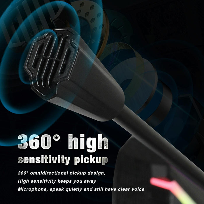 Hxsj Tsp202 Rgb Lighting Bendable Usb Voice Chat Video Conference Microphone