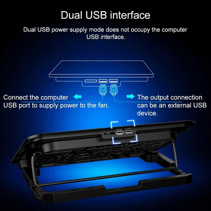 Notebook Computer Base Silent Six-fan Cooling Holder Heat