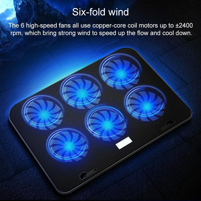 Notebook Computer Base Speed Control Silent Six-fan Cooling