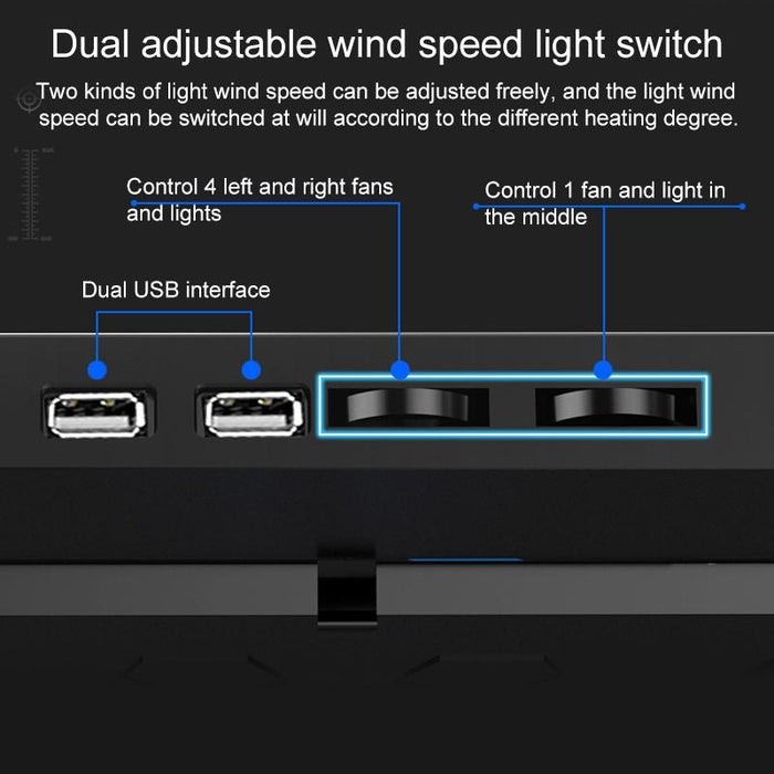 Dual Ports Five-core Radiator Notebook Computer Holder