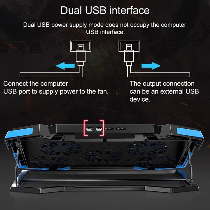 Dual Ports Five-core Radiator Notebook Computer Holder