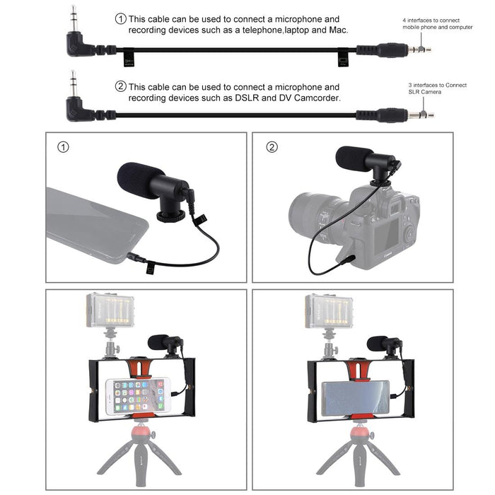 2 In 1 Live Broadcast Smartphone Video Rig & Microphone Kits For Iphone Galaxy Huawei Xiaomi Htc Lg Google And Other Smartphones