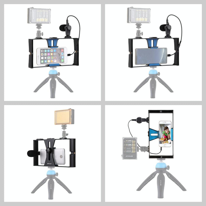 2 In 1 Live Broadcast Smartphone Video Rig & Microphone Kits For Iphone Galaxy Huawei Xiaomi Htc Lg Google And Other Smartphones