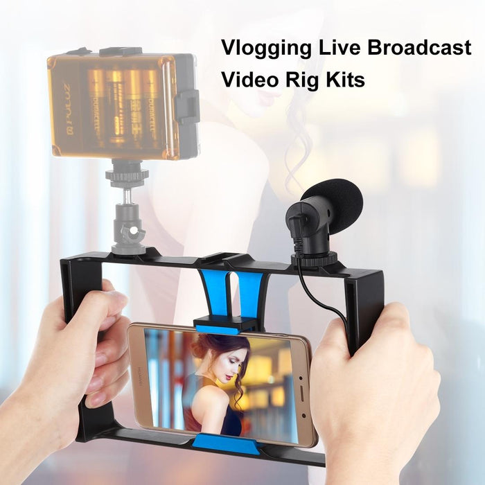 2 In 1 Live Broadcast Smartphone Video Rig & Microphone Kits For Iphone Galaxy Huawei Xiaomi Htc Lg Google And Other Smartphones