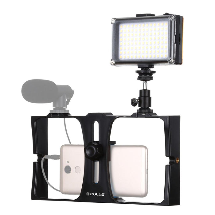 2 In 1 Vlogging Live Broadcast Led Selfie Light Smartphone Video Rig Kits With Cold Shoe Tripod Head