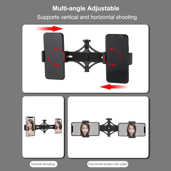 Tripod Mount & Live Broadcast Dual Phone Bracket & 6.2 Inch 16Cm Led Ring Vlogging Video Light Kits