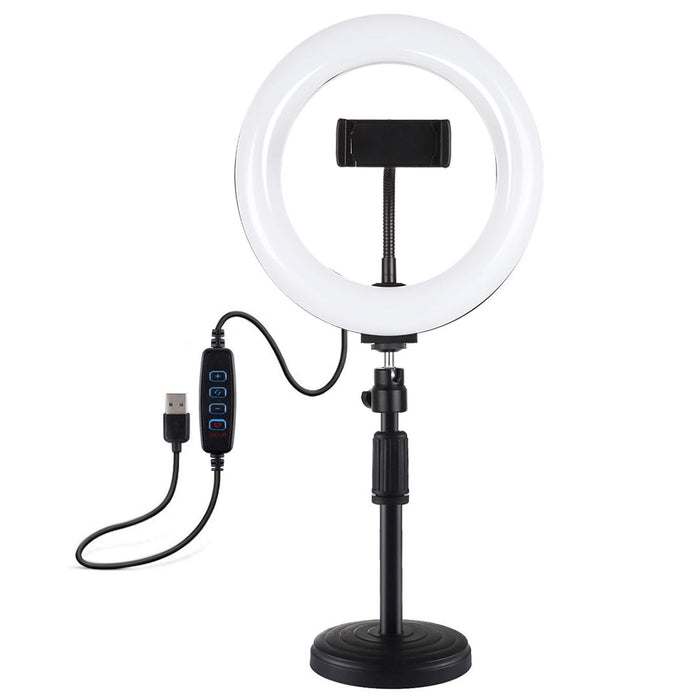 7.9 Led Ring Light with Usb 3 Modes Dual Colour Phone Clamp