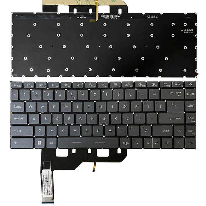 Us Version Laptop Keyboard With Backlight For Msi Ge66 Raider / Ms-1541 / Gp66 / Ms-1542/1543 / Gs66 / Ms-16V1 / Ms-16V2 / 10Sd / 10Se Grey