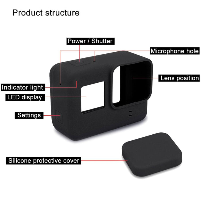 Silicone Protective Case With Lens Cover For Gopro Hero7