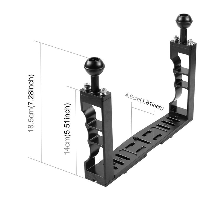 Adjustable Diving Dual Hand Held Cnc Aluminum Lamp Arm