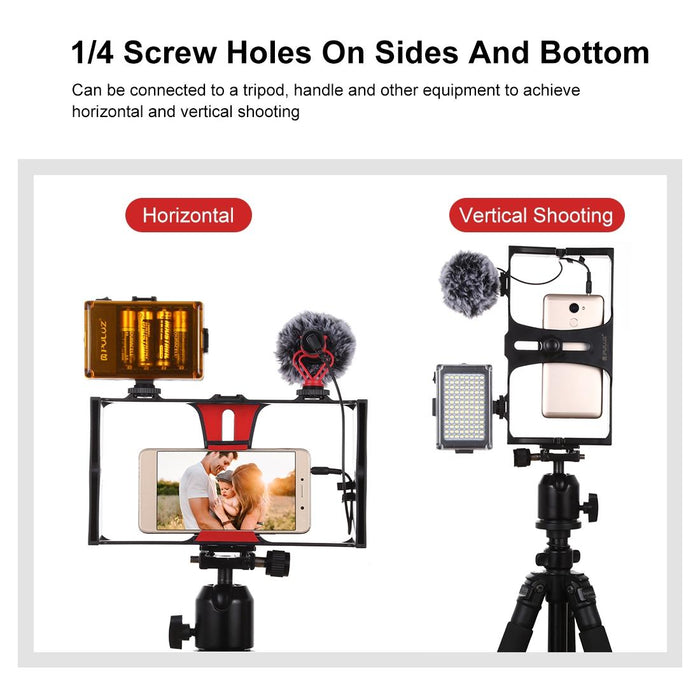 Vlogging Live Broadcast Smartphone Video Rig Filmmaking Recording Handle Stabilizer Bracket For Iphone Galaxy Huawei Xiaomi Htc Lg Google And Other Smartphones