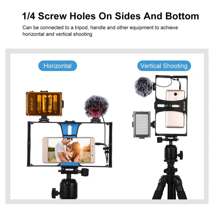 Vlogging Live Broadcast Smartphone Video Rig Filmmaking Recording Handle Stabilizer Bracket For Iphone Galaxy Huawei Xiaomi Htc Lg Google And Other Smartphones