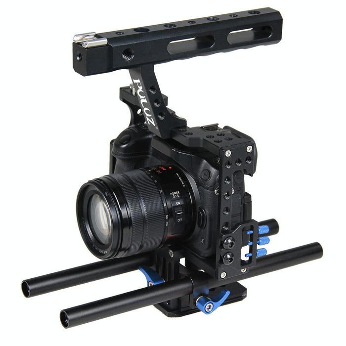 Camera Cage Stabilizer With Handle - Blue for Sony A7 / A7S / A7R