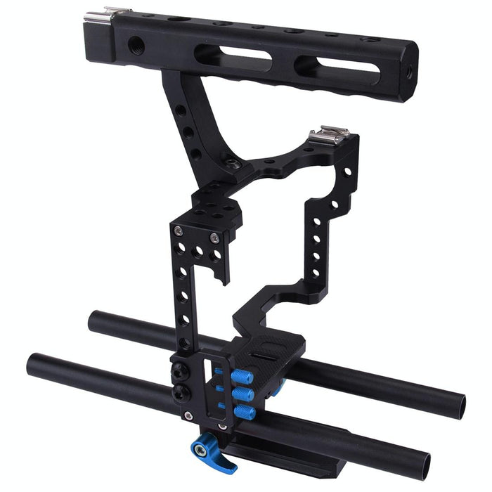 Camera Cage Stabilizer With Handle - Blue for Sony A7 / A7S / A7R