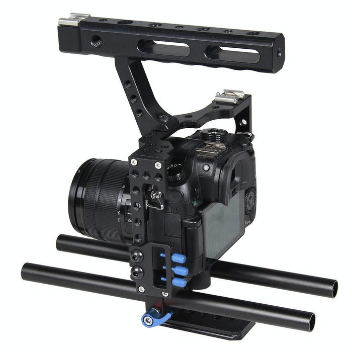 Camera Cage Stabilizer With Handle - Blue for Sony A7 / A7S / A7R