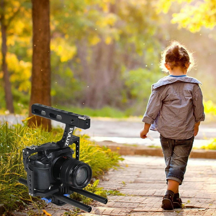 Camera Cage Stabilizer With Handle - Blue for Sony A7 / A7S / A7R