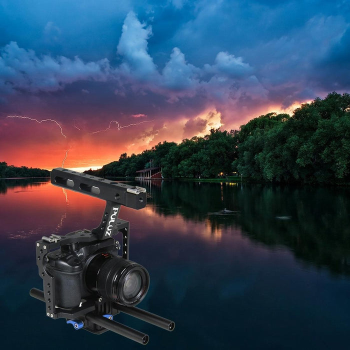 Camera Cage Stabilizer With Handle - Blue for Sony A7 / A7S / A7R