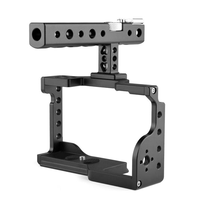 Video Camera Cage Stabilizer With Handle For Sony A6600 / Ilce-6600 Black