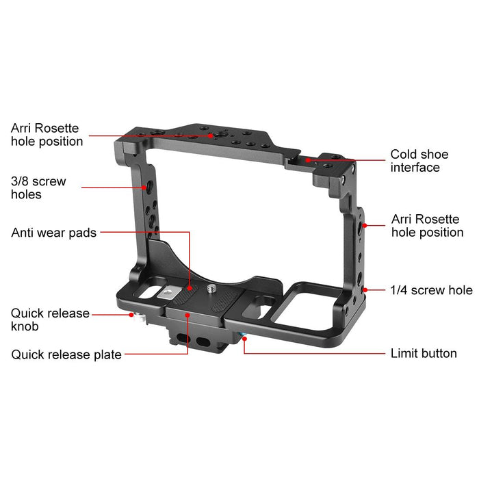 Video Camera Cage Filmmaking Rig For Nikon Z6 / Z7 Black