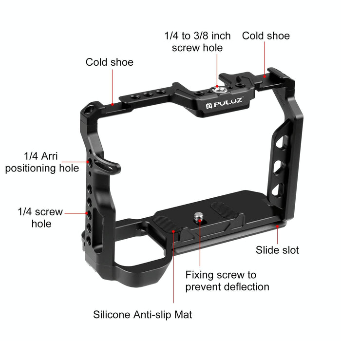 Metal Camera Cage Stabilizer Rig For Sony A7 Iv / Ilce-7M4 / A7M4 / A7M3 / A7R3 / A7R Iii Black