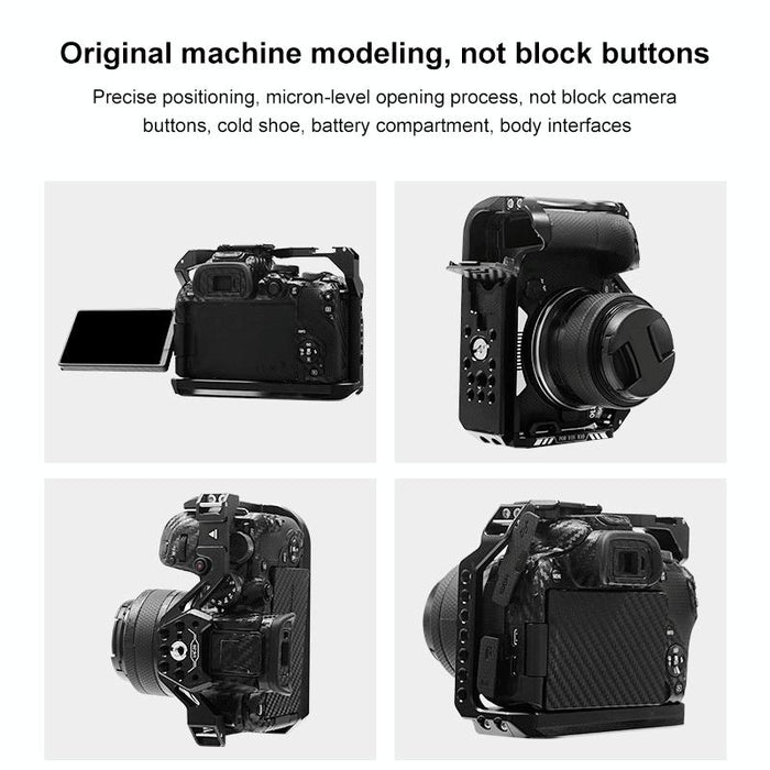 For Canon Eos R10 Metal Camera Cage Stabilizer Rig Black