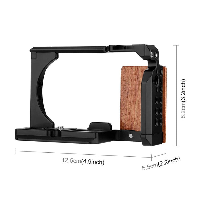 For Sony Zv-E10 Wood Handle Metal Camera Cage Stabilizer Rig