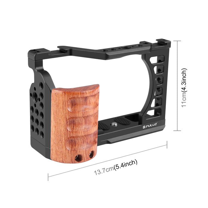 For Sony Zv-E1 Wood Handle Metal Camera Cage Stabilizer Rig