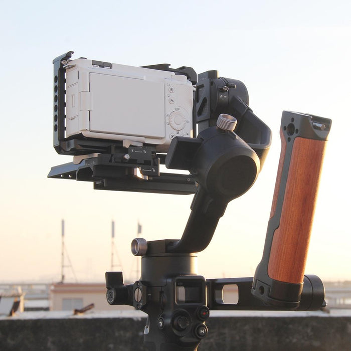 For Sony Zv-E1 Wood Handle Metal Camera Cage Stabilizer Rig