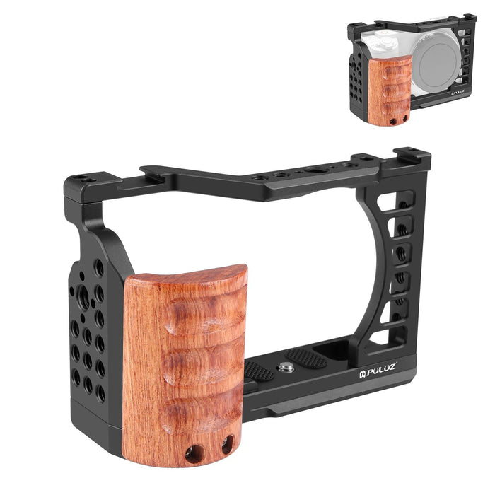 For Sony Zv-E1 Wood Handle Metal Camera Cage Stabilizer Rig