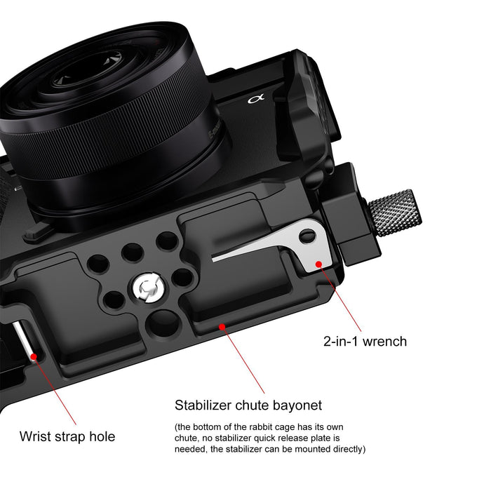 For Sony A6700 Metal Camera Cage Stabilizer Rig Black