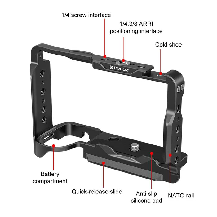 For Sony Zv-E10 Ii / Zv-E10M2 Metal Camera Cage Stabilizer Rig Black