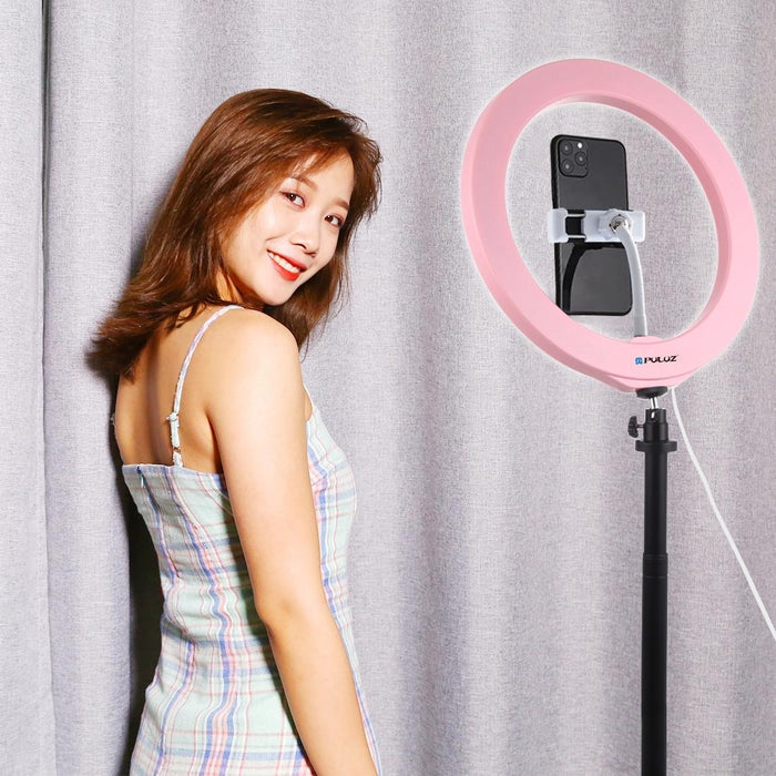 26Cm Usb 3 Modes Dimmable Led Ring Vlogging Selfie Beauty Photography Video Lights With Tripod Ball Head & Phone Clamp