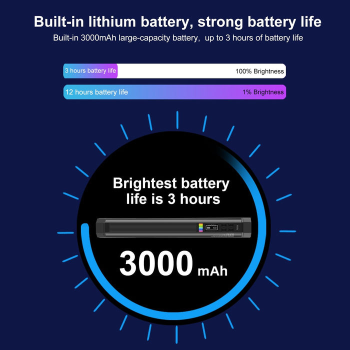 30Cm Handheld Rgb Magnetic Led Fill Light Stick - Full Colour