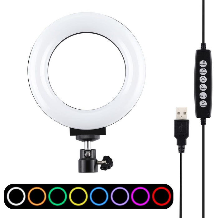 4.7 Inch 12Cm Curved Surface Usb 10 Modes 8 Colour Rgbw Dimmable Led Ring Vlogging Photography Video Lights With Tripod Ball Head