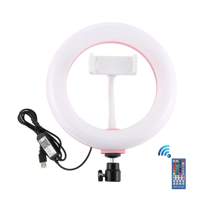 7.9 Inch 20Cm Usb Rgb Dimmable Led Dual Colour Temperature Led Curved Light Ring Vlogging Selfie Photography Video Lights With Phone Clamp