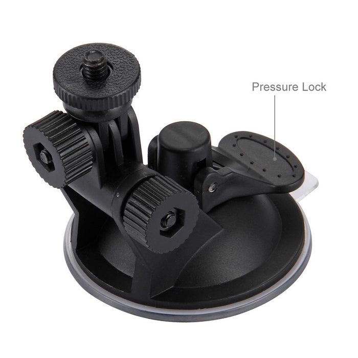 Car Suction Cup Mount With Screw Tripod Adapter And Storage