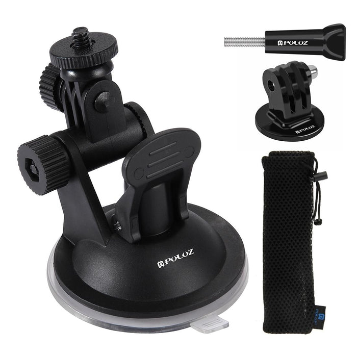 Car Suction Cup Mount With Screw Tripod Adapter And Storage