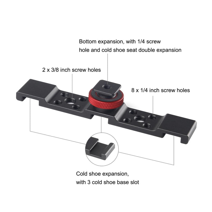 Three-Head Cold Shoe Bracket Mount Black