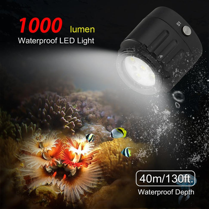 40m Underwater Led Photography Fill Light 1000lm Diving