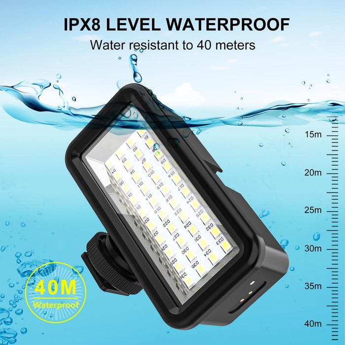 40M Waterproof Diving Fill Light For Camera And Studio - 40 Leds
